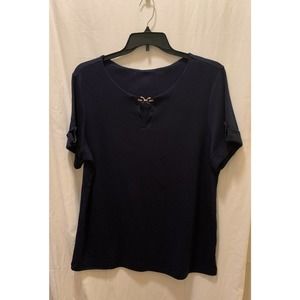 KAREN SCOTT Ribbon-Trim Top 1X B28